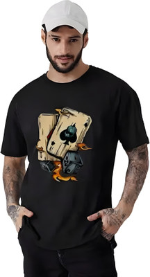COPEHHI Printed Men Round Neck Black T-Shirt