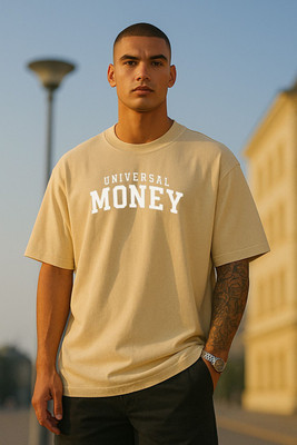COPEHHI Printed Men Round Neck Beige T-Shirt
