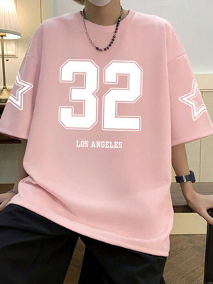 Cool Plus Printed Men Round Neck Pink T-Shirt