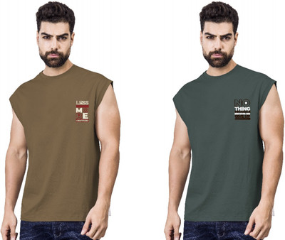 I&D Printed Men Round Neck Multicolor T-Shirt