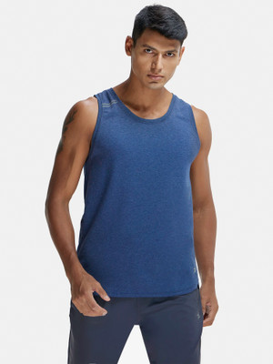 JOCKEY Solid Men Scoop Neck Blue T-Shirt