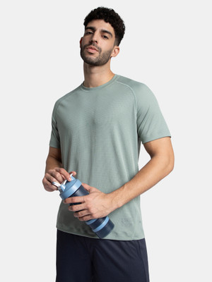 JOCKEY Solid Men Round Neck Green T-Shirt