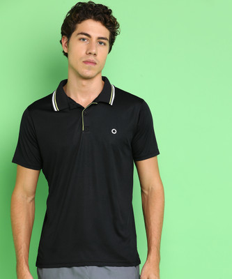 Tiger Shroff - PROWL Solid Men Polo Neck Black T-Shirt
