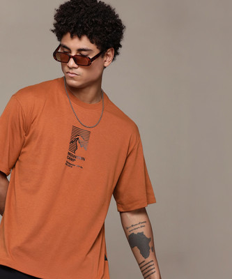 Roadster Printed Men Round Neck Red T-Shirt