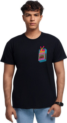 CITEES Graphic Print Men Round Neck Black T-Shirt