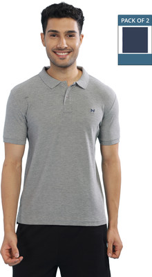 Force NXT Solid Men Polo Neck Multicolor T-Shirt