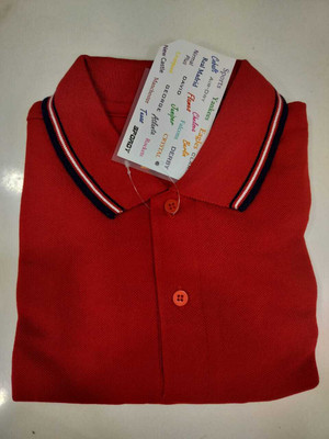 bhomik Solid Men Polo Neck Red T-Shirt
