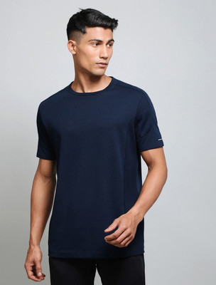 JOCKEY Solid Men Round Neck Dark Blue T-Shirt