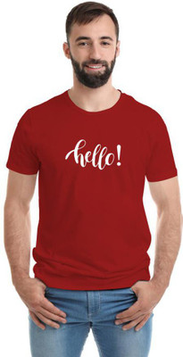 SmarTee Street Typography Men Round Neck Red T-Shirt