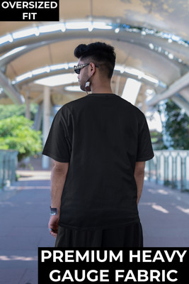 Grooves Printed Men Round Neck Black T-Shirt