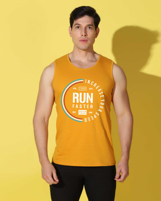 WOOSTRO Graphic Print Men Scoop Neck Yellow, White T-Shirt