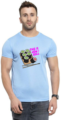 LuvCare Printed Men Round Neck Blue T-Shirt