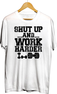 THE PRINT PLATTER Printed Men Round Neck White T-Shirt