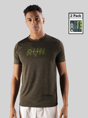 Force NXT Printed Men Round Neck Blue, Green T-Shirt
