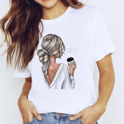 REYBAQ Graphic Print Women Round Neck White T-Shirt