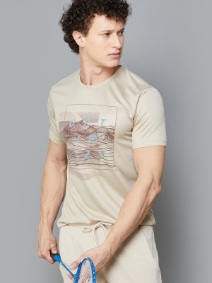 Fame Forever by Lifestyle Printed Men Round Neck Beige T-Shirt