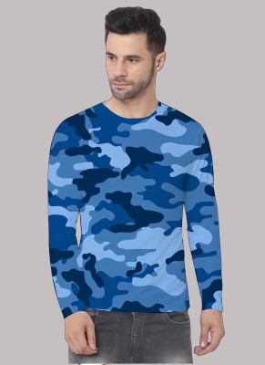 Kryptar Printed Men Round Neck Blue T-Shirt