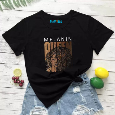 Smartees Typography Women Round Neck Black T-Shirt