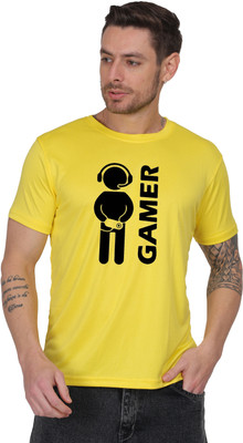 S COLLECTION Graphic Print Men Round Neck Yellow T-Shirt