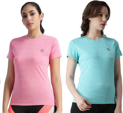 ND Solid Women Round Neck Multicolor T-Shirt