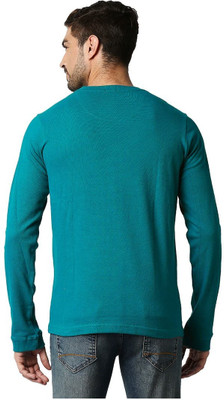 BASICS Printed, Typography Men Round Neck Green T-Shirt