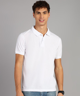 METRONAUT Solid Men Polo Neck White T-Shirt