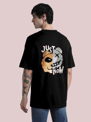 PATOIS Printed Men Round Neck Black T-Shirt