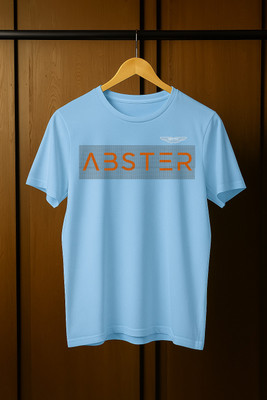 ABSTER Printed Men Round Neck Light Blue T-Shirt