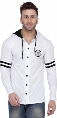 Lawful Casual Graphic Print Men Hooded Neck White T-Shirt