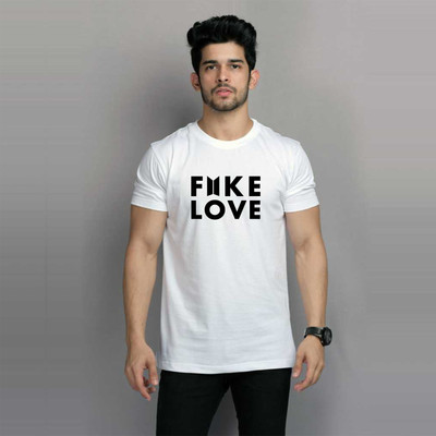 The Shopping Field Graphic Print Men Round Neck Reversible White T-Shirt