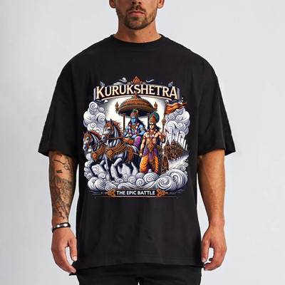 ROYALTRADERS Printed Men Round Neck Black T-Shirt