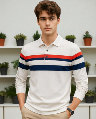 Autna Solid Men Polo Neck White T-Shirt