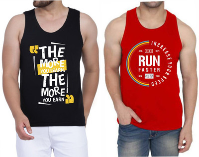 Restore Printed Men Scoop Neck Black, Red, Multicolor T-Shirt