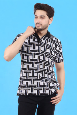 LWALS Printed Men Polo Neck Multicolor T-Shirt