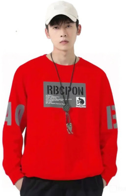 MUUNKEY Printed Men Round Neck Red T-Shirt