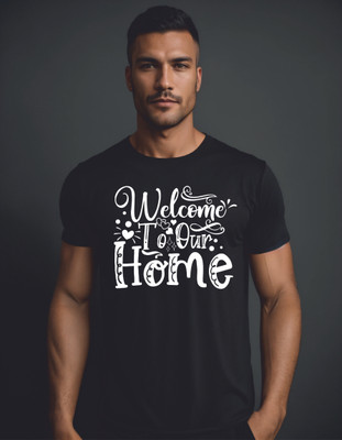 Just Ready Typography Men Round Neck Black T-Shirt