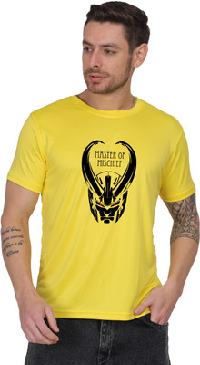 ARTIYAN Graphic Print Men Round Neck Yellow T-Shirt