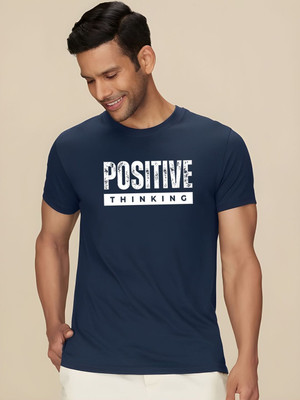SZN Graphic Print Men Round Neck Dark Blue T-Shirt