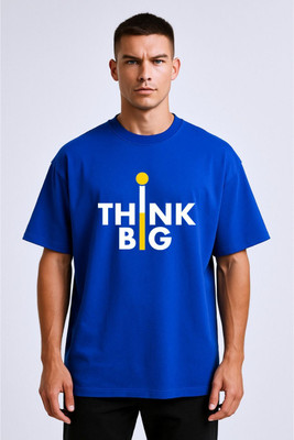 BLOSSOMTRADER Printed Men Round Neck Blue T-Shirt