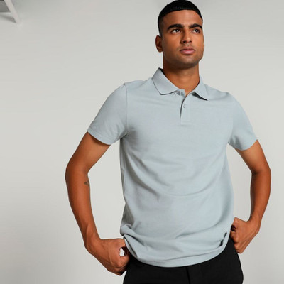 SOULSTITCH Solid Men Polo Neck Grey T-Shirt