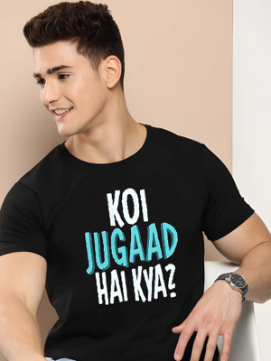 Kaido Typography Men Round Neck Black T-Shirt