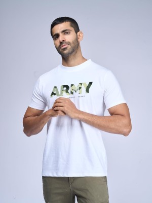 Calm Down Printed Men Round Neck White T-Shirt