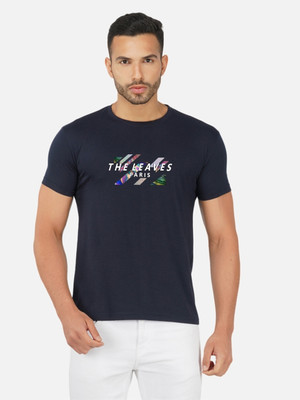 Moda Rapido Printed Men Round Neck Navy Blue T-Shirt