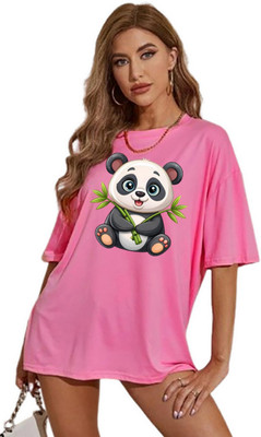 Absolute Defense Graphic Print Women Round Neck Pink T-Shirt