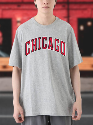 Cool Plus Printed Men Round Neck Grey T-Shirt