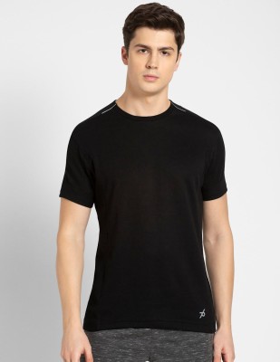JOCKEY Self Design Men Round Neck Black T-Shirt