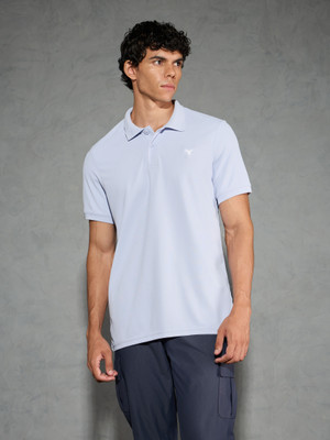 TECHNOSPORT Self Design Men Polo Neck Purple T-Shirt
