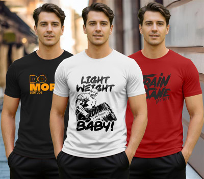 Leotude Graphic Print Men Round Neck Multicolor T-Shirt