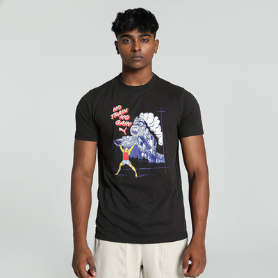 PUMA Solid Men Crew Neck Black T-Shirt