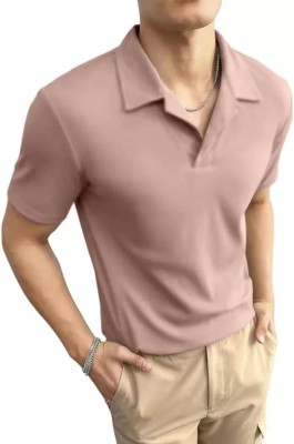 Leotude Solid Men Polo Neck Multicolor T-Shirt